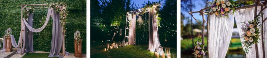 Arches de bois en bambou